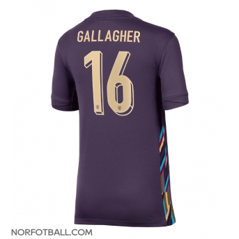 Billige Fotballdrakt England Conor Gallagher #16 Replika Bortedrakt Dame EM 2024 Kortermet